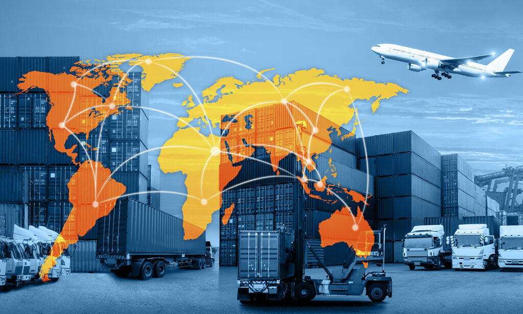 Camion de transport logistique en action